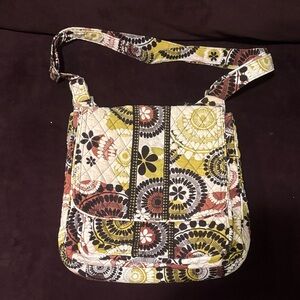 Vera Bradley Floral Crossbody Bag - Yellow, Black, Cream